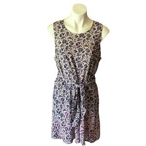 Gap Women’s White & Blue Preppy Floral Sleeveless Knee Length Dress Size XL